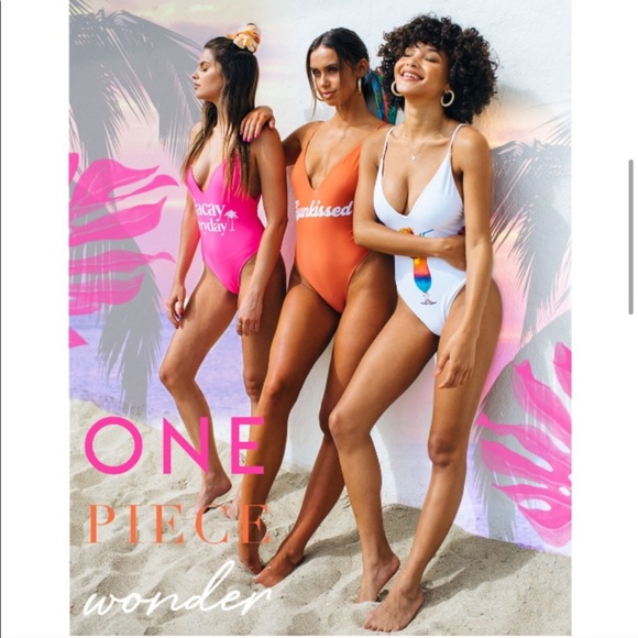 NEW SMYM MuMu Sunkissed One Piece Swimsuit Siesta Key Orange Plunge Size Small - Picture 16 of 16